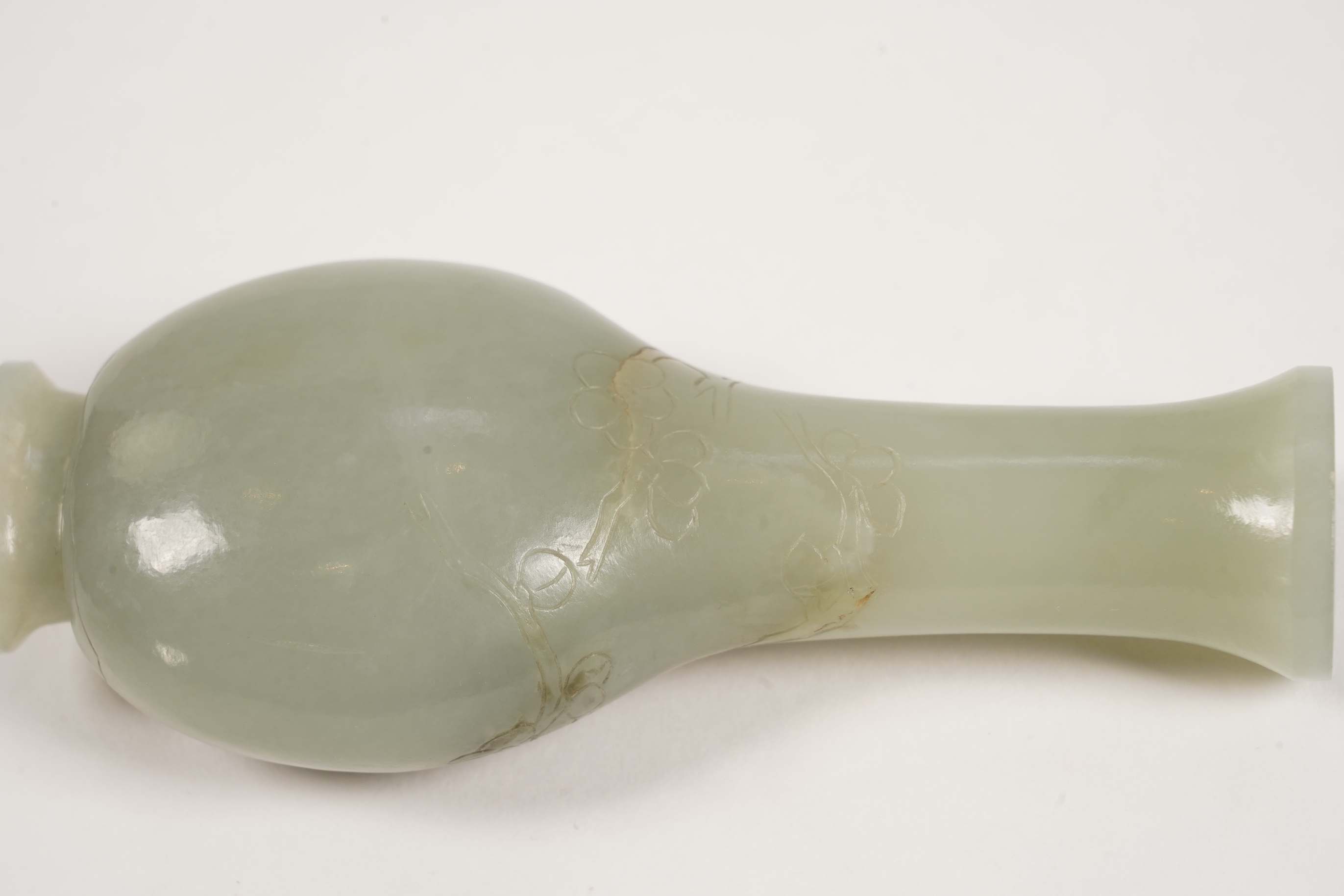 A Chinese celadon jade vase, 18th century